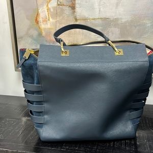 Blue suede and leather Via Spiga bag